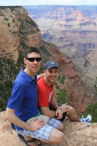 Sitting on the Grand Canyon edge