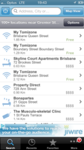 Wi-Fi Finder List View