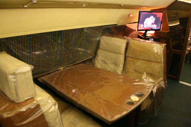Interior loungeroom of large private jet - Photo credit Jason Dutton-Smith