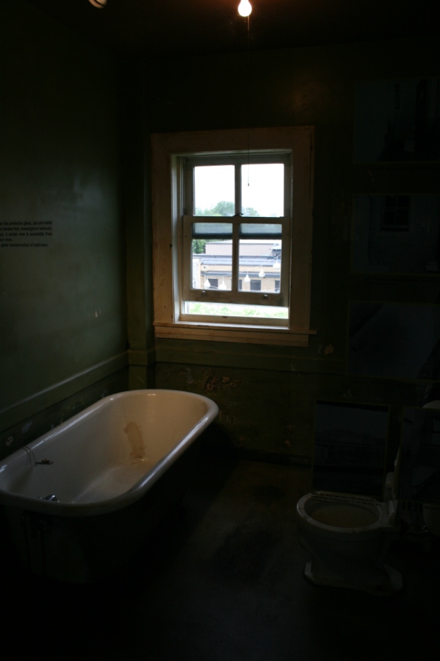 Bathroom window where the fateful shot rang out