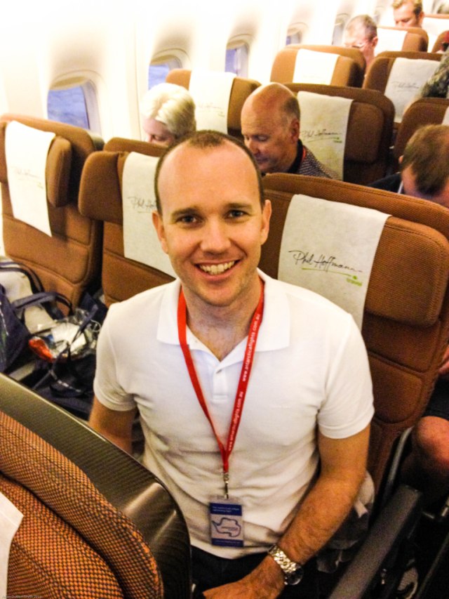 Onboard Qantas 747 charter flight Adelaide to Antarctica.